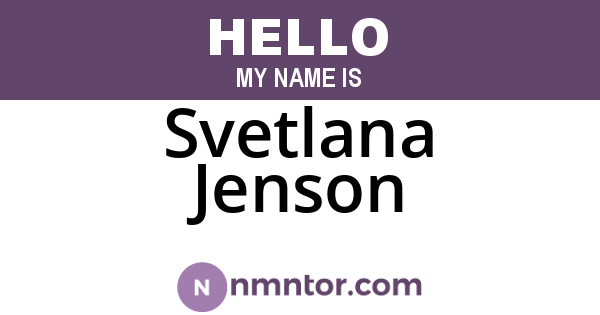 Svetlana Jenson