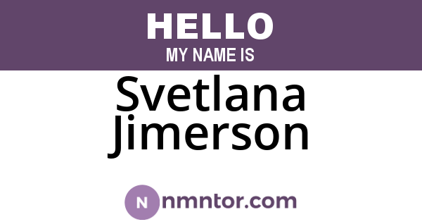 Svetlana Jimerson