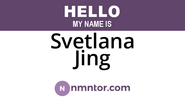 Svetlana Jing