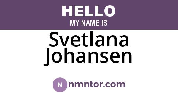 Svetlana Johansen