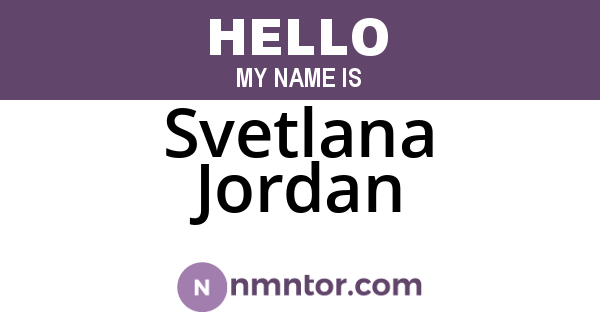 Svetlana Jordan