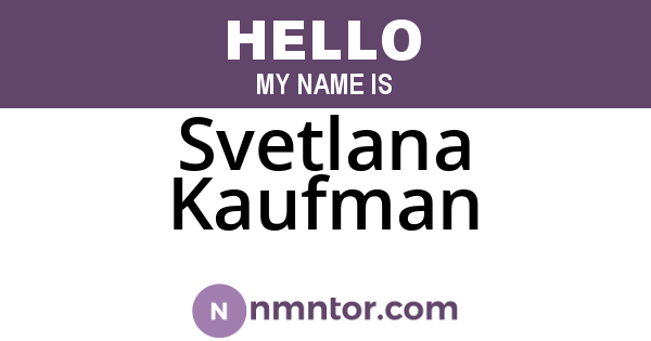 Svetlana Kaufman