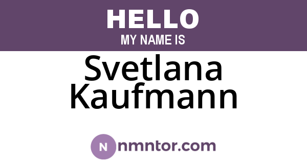 Svetlana Kaufmann