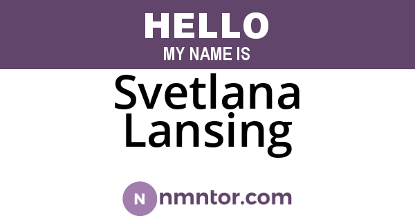 Svetlana Lansing