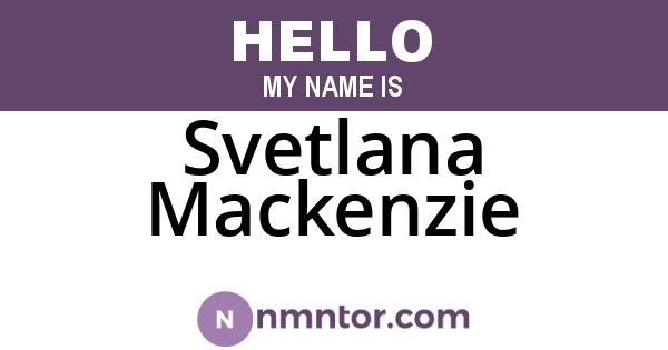 Svetlana Mackenzie