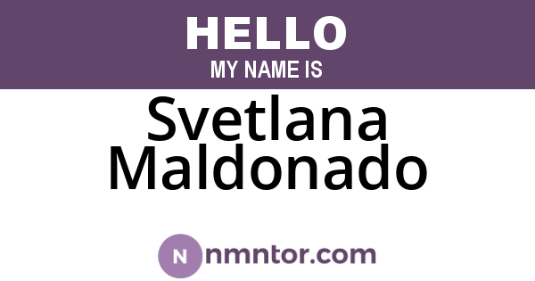 Svetlana Maldonado