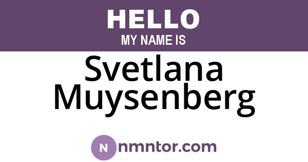 Svetlana Muysenberg
