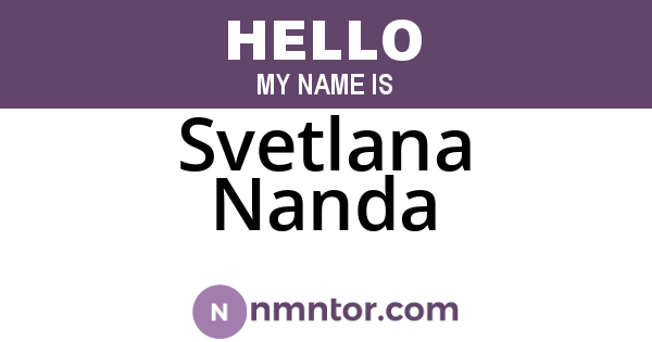 Svetlana Nanda
