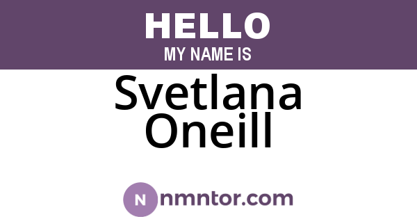 Svetlana Oneill