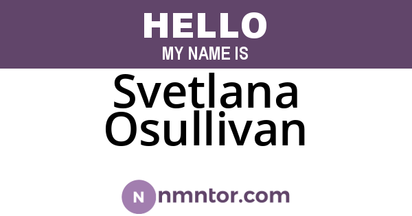 Svetlana Osullivan