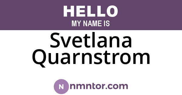 Svetlana Quarnstrom