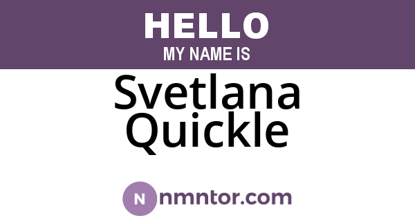 Svetlana Quickle