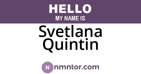 Svetlana Quintin