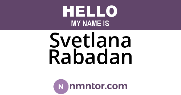 Svetlana Rabadan