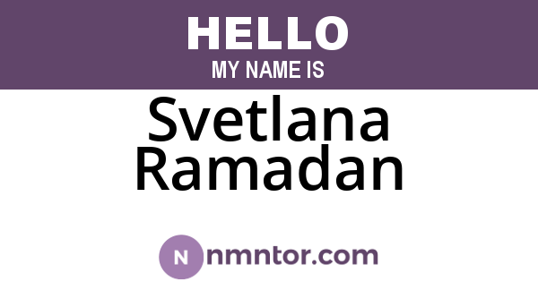 Svetlana Ramadan