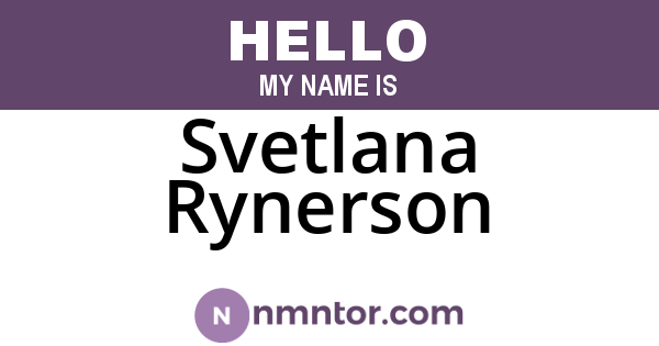 Svetlana Rynerson