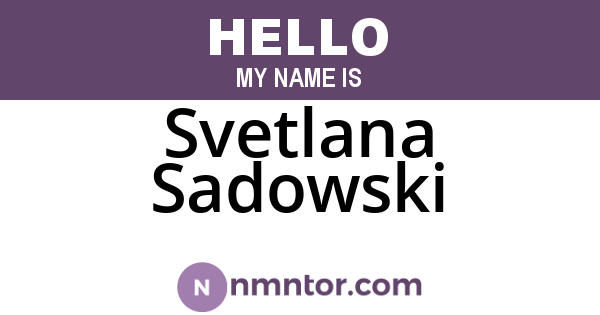 Svetlana Sadowski