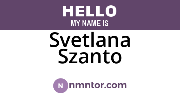 Svetlana Szanto
