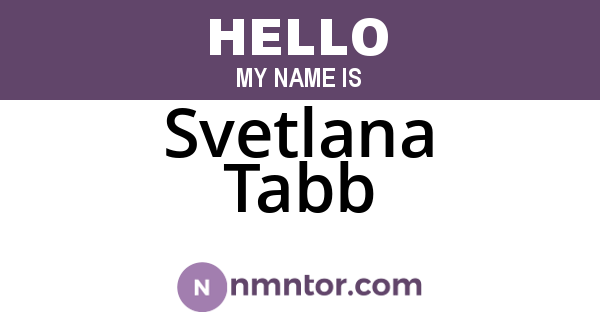 Svetlana Tabb
