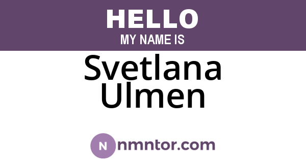 Svetlana Ulmen