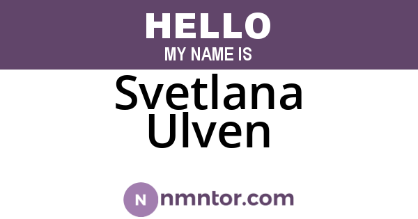 Svetlana Ulven