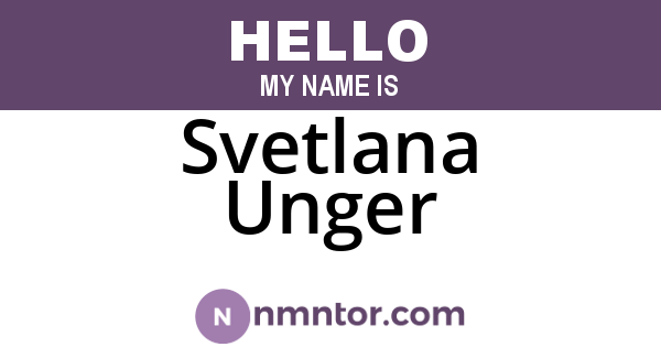 Svetlana Unger