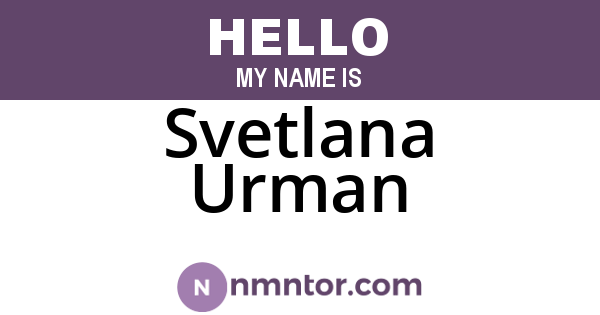 Svetlana Urman