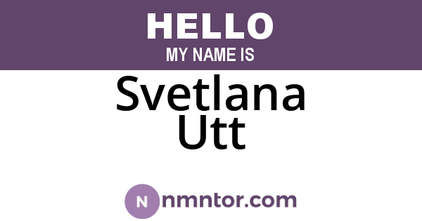Svetlana Utt