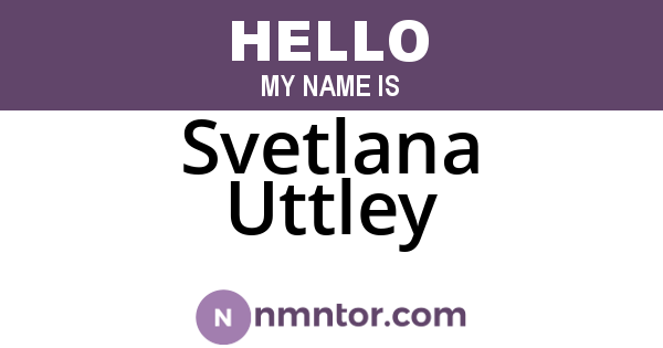 Svetlana Uttley