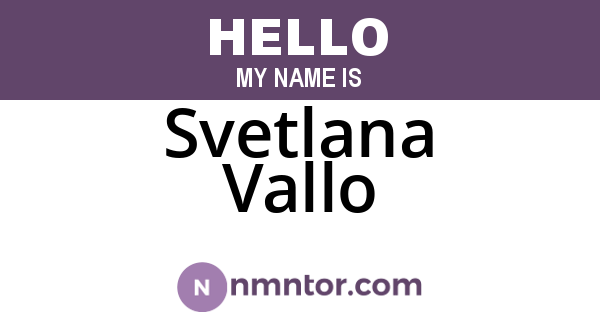 Svetlana Vallo