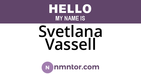 Svetlana Vassell