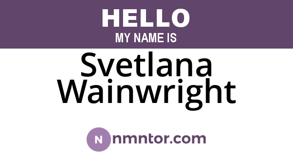 Svetlana Wainwright