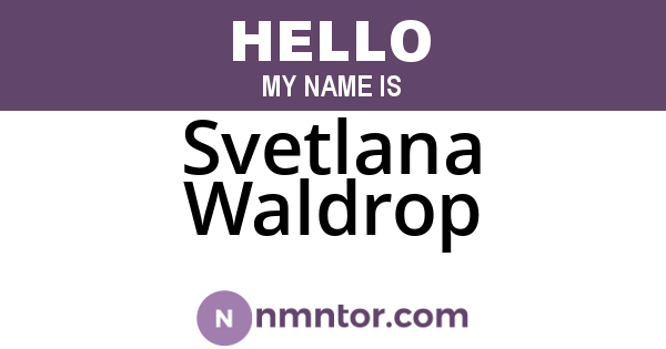 Svetlana Waldrop