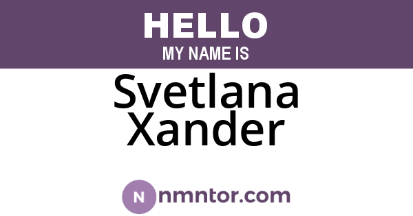 Svetlana Xander