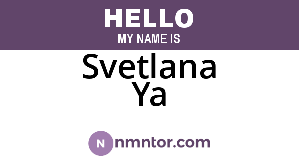 Svetlana Ya