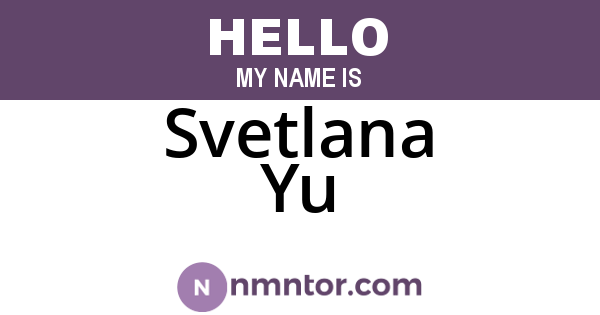 Svetlana Yu