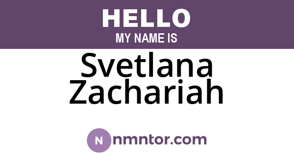 Svetlana Zachariah