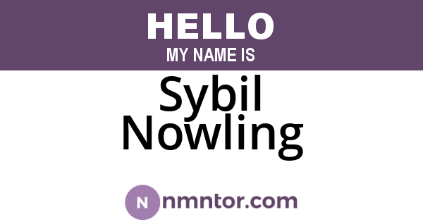 Sybil Nowling
