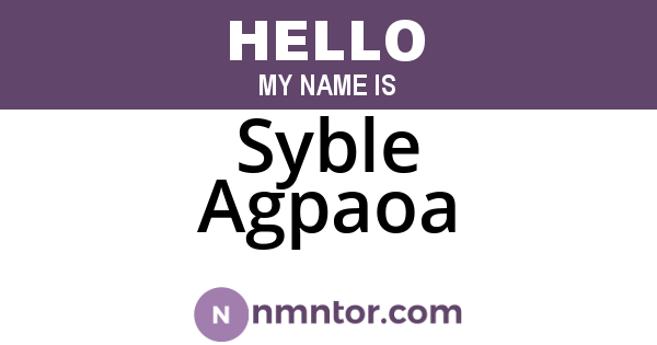 Syble Agpaoa
