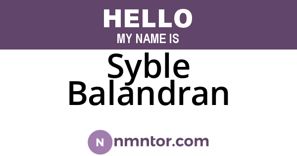 Syble Balandran