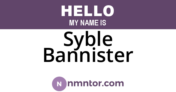 Syble Bannister