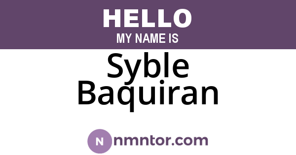Syble Baquiran