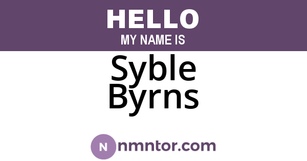 Syble Byrns