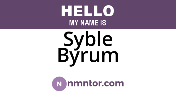 Syble Byrum
