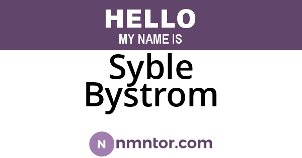 Syble Bystrom