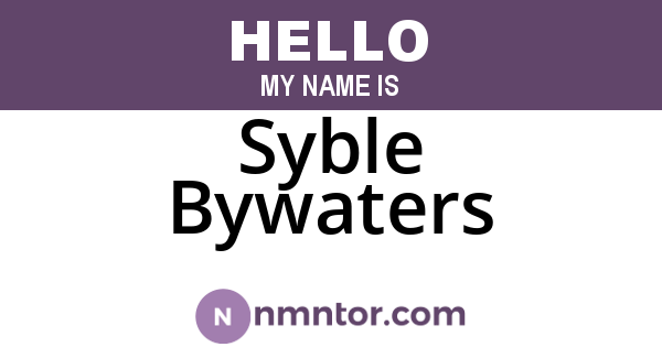 Syble Bywaters