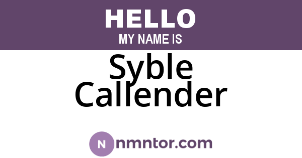 Syble Callender