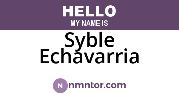 Syble Echavarria