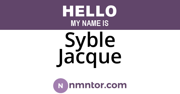 Syble Jacque