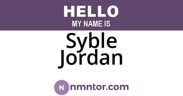 Syble Jordan